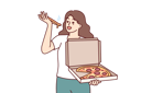 پیش‌نمایش فایل woman-eats-pizza-and-holds-box-of-appetizers-10597986 از پک فعالیت افراد
