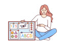 پیش‌نمایش فایل woman-english-teacher-in-elementary-school-with-magnetic-board-with-multi-colored-alphabet-10597963 از پک فعالیت افراد