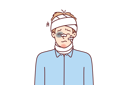 پیش‌نمایش فایل beaten-man-with-bandages-on-his-head-and-band-aid-on-his-face-10598016 از پک فعالیت افراد