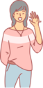 پیش‌نمایش فایل girl-doing-hand-up-and-saying-hello-10611123 از پک فعالیت افراد