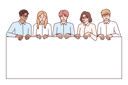 پیش‌نمایش فایل business-people-together-hold-blank-banner-10936254 از پک فعالیت افراد