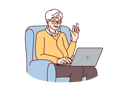 پیش‌نمایش فایل elderly-man-makes-video-call-through-laptop-10936229 از پک فعالیت افراد