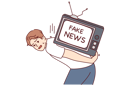 پیش‌نمایش فایل man-shows-fake-news-on-television-10950805 از پک فعالیت افراد