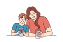 پیش‌نمایش فایل mother-and-son-are-enjoying-cup-of-milk-10950760 از پک فعالیت افراد
