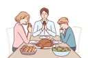 پیش‌نمایش فایل family-prays-to-god-before-eating-food-10950682 از پک فعالیت افراد