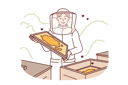 پیش‌نمایش فایل woman-beekeeper-stands-in-apiary-10950434 از پک فعالیت افراد