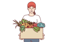 پیش‌نمایش فایل woman-delivers-vegetable-basket-to-its-address-10950442 از پک فعالیت افراد