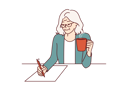 پیش‌نمایش فایل elderly-woman-is-writing-while-drinking-coffee-10950375 از پک فعالیت افراد