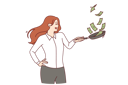 پیش‌نمایش فایل business-woman-tosses-money-in-frying-pan-10950312 از پک فعالیت افراد