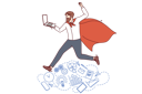 پیش‌نمایش فایل business-man-in-superhero-cape-holds-laptop-10950304 از پک فعالیت افراد