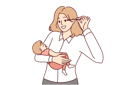 پیش‌نمایش فایل mother-applies-mascara-while-feeding-baby-10950307 از پک فعالیت افراد