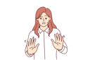 پیش‌نمایش فایل frightened-businesswoman-makes-stop-gesture-10950283 از پک فعالیت افراد