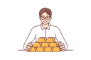 پیش‌نمایش فایل businessman-is-investing-wealth-in-gold-bars-10950218 از پک فعالیت افراد