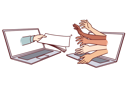 پیش‌نمایش فایل people-search-job-via-internet-stick-hands-out-of-laptop-to-take-questionnaire-from-hr-specialist-11505836 از پک فعالیت افراد