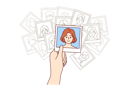 پیش‌نمایش فایل photograph-of-woman-in-hands-of-human-looking-at-portraits-of-fellow-students-from-college-11505811 از پک فعالیت افراد