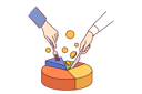 پیش‌نمایش فایل statistical-chart-and-hands-partners-dividing-financial-pie-trying-to-extract-income-from-business-11505843 از پک فعالیت افراد