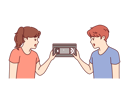 پیش‌نمایش فایل surprised-children-are-looking-at-film-video-cassette-with-movie-recorded-for-vhs-player-11505816 از پک فعالیت افراد