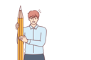 پیش‌نمایش فایل business-man-has-come-up-with-idea-and-holding-giant-pencil-standing-near-drawing-of-light-bulb-11505784 از پک فعالیت افراد