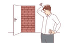 پیش‌نمایش فایل businessman-is-at-dead-end-looking-for-way-to-situation-standing-near-door-blocked-with-bricks-11505790 از پک فعالیت افراد