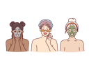 پیش‌نمایش فایل cosmetology-and-spa-procedures-for-two-women-and-man-making-rejuvenating-masks-from-clay-and-cream-11505780 از پک فعالیت افراد