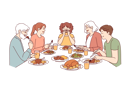 پیش‌نمایش فایل large-family-has-dinner-together-after-completing-religious-fast-sitting-around-table-with-food-11505797 از پک فعالیت افراد