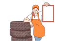 پیش‌نمایش فایل woman-mechanic-from-car-repair-shop-stands-near-replacement-tires-for-car-wheels-holds-clipboard-11505802 از پک فعالیت افراد