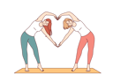 پیش‌نمایش فایل paired-yoga-of-two-women-doing-pilates-standing-on-sports-mat-and-making-heart-sign-from-hands-11505760 از پک فعالیت افراد