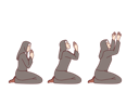 پیش‌نمایش فایل praying-catholic-woman-in-christian-cassock-and-headscarf-kneels-in-different-positions-11505740 از پک فعالیت افراد
