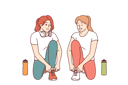 پیش‌نمایش فایل two-women-runners-prepare-for-training-tying-shoelaces-and-discussing-details-of-marathon-11505764 از پک فعالیت افراد