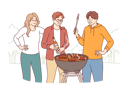 پیش‌نمایش فایل backyard-barbecue-party-for-friends-or-neighbors-grilling-meat-and-drinking-beer-12145871 از پک فعالیت افراد
