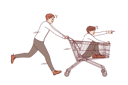 پیش‌نمایش فایل business-man-rides-partner-on-carts-from-supermarket-12145855 از پک فعالیت افراد