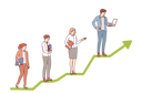 پیش‌نمایش فایل business-people-stand-on-career-progress-line-in-form-chart-receiving-promotions-due-to-good-work-12145862 از پک فعالیت افراد
