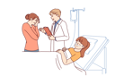 پیش‌نمایش فایل hospitalized-sick-child-lies-unconscious-on-hospital-bed-near-crying-mother-and-doctor-12145866 از پک فعالیت افراد
