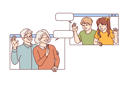 پیش‌نمایش فایل online-communication-with-grandchildren-for-grandparents-waving-using-digital-video-call-12145852 از پک فعالیت افراد
