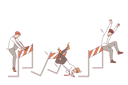 پیش‌نمایش فایل tough-competition-in-business-for-men-running-and-hesitating-jumping-over-obstacles-on-path-12145837 از پک فعالیت افراد