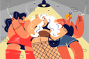 پیش‌نمایش فایل party-girls-smoking-cigarette-8419902 از پک متفرقه