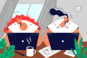 پیش‌نمایش فایل female-employees-tried-from-work-at-office-8419991 از پک متفرقه