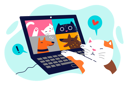 پیش‌نمایش فایل cat-talking-on-video-call-with-other-animals-8594793 از پک متفرقه