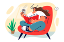 پیش‌نمایش فایل girl-drinking-coffee-while-reading-book-8594792 از پک متفرقه