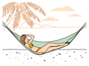 پیش‌نمایش فایل girl-relaxing-on-hammock-at-beach-8588426 از پک مفهوم محور