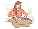 پیش‌نمایش فایل woman-opening-package-8588432 از پک مفهوم محور