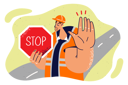 پیش‌نمایش فایل traffic-officer-showing-stop-sign-8594469 از پک مفهوم محور