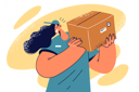 پیش‌نمایش فایل delivery-woman-holding-parcel-8627127 از پک متفرقه