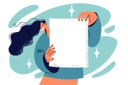 پیش‌نمایش فایل woman-holding-empty-paper-8627154 از پک متفرقه