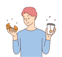 پیش‌نمایش فایل man-eating-croissant-and-drinking-coffee-8633451 از پک افراد