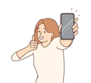 پیش‌نمایش فایل woman-showing-mobile-and-thumbs-up-8633465 از پک افراد