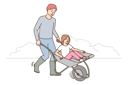 پیش‌نمایش فایل father-pushing-wheelbarrow-while-daughter-sitting-in-8633369 از پک فعالیت افراد