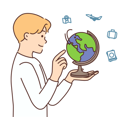 پیش‌نمایش فایل boy-finding-place-to-travel-on-globe-8633806 از پک متفرقه
