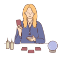 پیش‌نمایش فایل female-fortune-teller-using-cards-8633786 از پک متفرقه