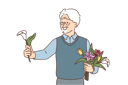 پیش‌نمایش فایل old-man-offering-flower-8633789 از پک متفرقه